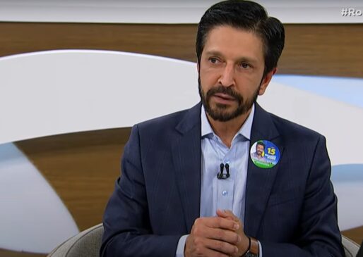 Prefeito Ricardo Nunes durante participação no Roda Viva, da TV Cultura