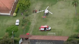Helicóptero águia da Polícia Militar (PM) foi acionado e jovem seria levado para o Hospital das Clínicas