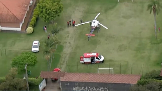 Helicóptero águia da Polícia Militar (PM) foi acionado e jovem seria levado para o Hospital das Clínicas
