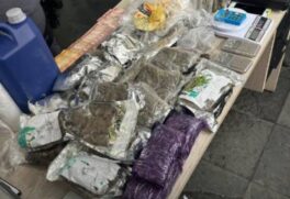 Polícia apreendeu 794 pinos de cocaína, 715 pedras de crack, 167 porções de maconha e uma máquina para selar embalagens, além de um simulacro de arma
