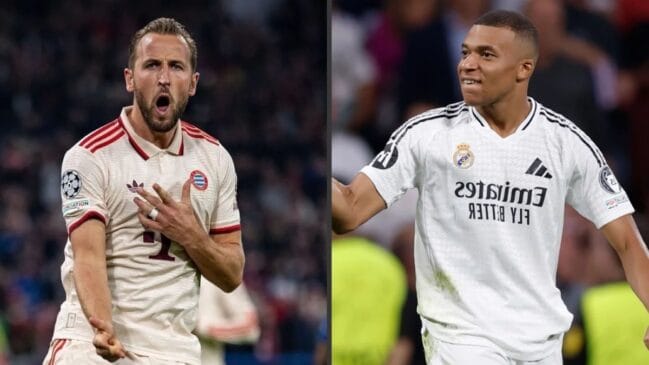 Harry Kane e Kylian Mbappé ganharam o prêmio Gerd Müller, maiores goleadores da temporada (52 gols cada). /Fotos: Reprodução/Instagram e Divulgação/Real Madrid