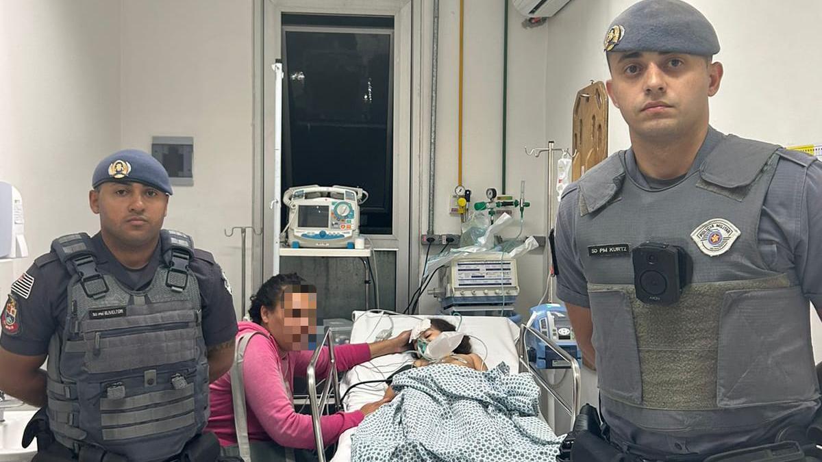 Menina foi salva e encaminhada pelos policiais para a AMA da região