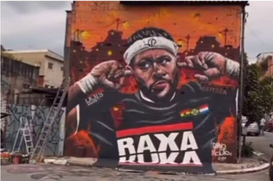 Grafite do coletivo Raxakuka em homenagem a Memphis Depay fica no bairro Jardim Silvio Sampaio