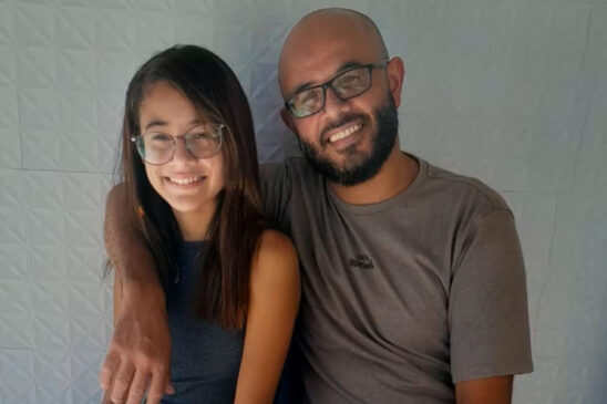 Max Borges dos Santos e a filha Ingrid estavam no ônibus