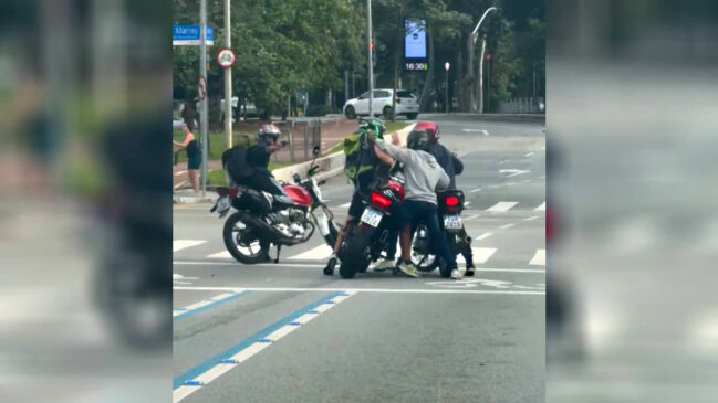 Ação criminosa assustou motoristas na avenida Brigadeiro Faria Lima