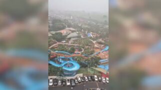 Parque funciona com quase 100% dos brinquedos funcionando e com dia de bastante sol no interior do Estado