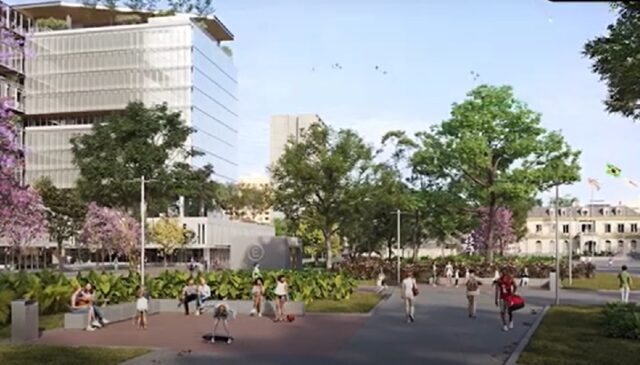 Imagens gráficas do projeto do novo centro de São Paulo