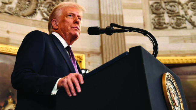 Logo no início do discurso, Trump afirmou que o país enfrentará uma nova era