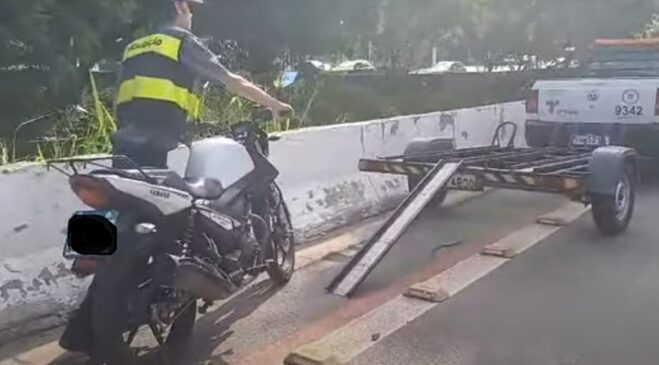 Uma das motos apreendidas em São Paulo