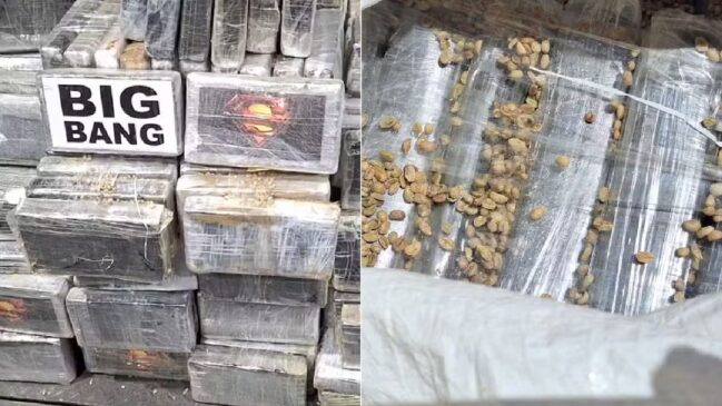 Droga estava em carga de café em grãos