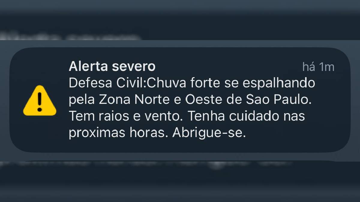 Recomendação para a população é a de se manter em lugar seguro