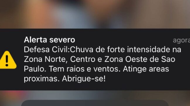 Recomendação para a população é a de se manter em lugar seguro