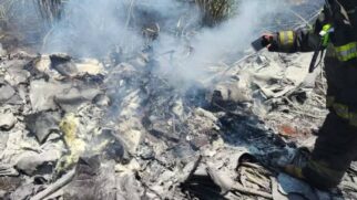 Aeronave caiu em cima de canavial e provocou um incêndio