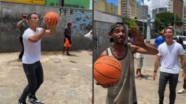 Ex-prefeito de Osasco e atual secretário de esportes e lazer de São Paulo, Rogério Lins, publicou vídeo jogando futebol e basquete com pessoas que vivem na região da Cracolândia