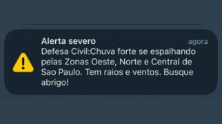 Defesa Civil emite alerta de chuva forte em São Paulo