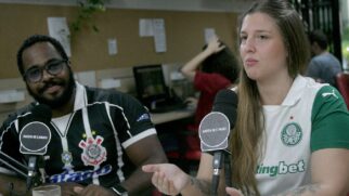 Sucesso nas redes sociais, o 'Casal Café com Leite' é composto por Kauê (corintiano) e Alana (palmeirense)