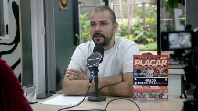 Luiz Felipe Castro, redator-chefe da Revista Placar, participou do podcast G+ Esportes, na redação da Gazeta