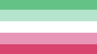 bandeira com as cores verde, branco e rosa costuma representar os abrossexuais