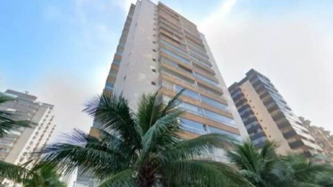 Imóvel fica no Edifício Residencial Gaivotas, em Praia Grande, no litoral de São Paulo