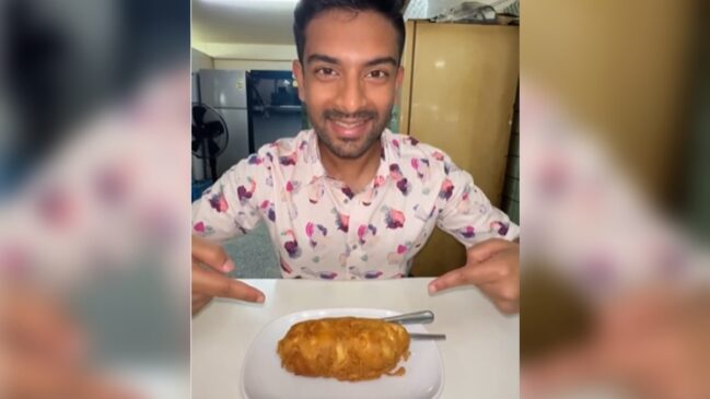 Dasaraj Centhamil Tarun pagou 3,5 mil rupias indianas em um omelete de caranguejo