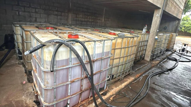 Na propriedade rural havia 60 mil litros de gasolina, que passarão por análise técnica