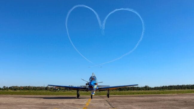 Voo duram 30 minutos e pilotos fazem cerca de 50 manobras. /Foto: Divulgação/Esquadrilha da Fumaça