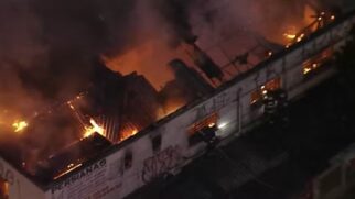 Por conta do incêndio, duas linhas de ônibus foram desviadas pela SPTrans