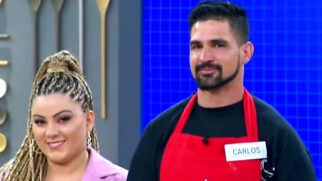 Amanda Caroline de Almeida e o ex-marido, Carlos Eduardo de Souza Ribeiro, em quadro do SBT