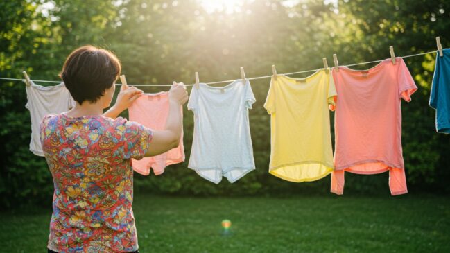 O desbotamento das roupas ocorre devido à radiação ultravioleta (UV) presente na luz solar. A luz do sol é um tipo de radiação eletromagnética.