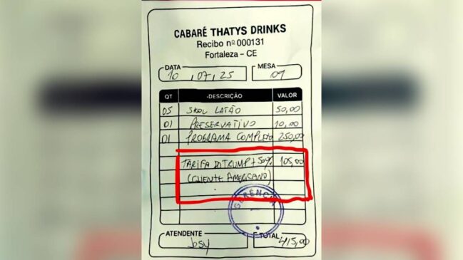 Cabaré taxa turista americano em 50% após tarifaço de Trump