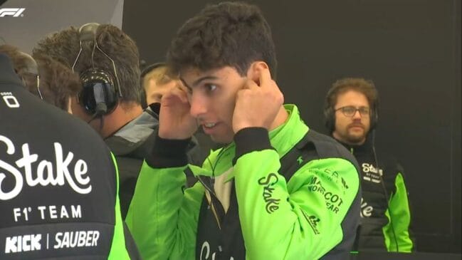 Gabriel Bortoleto, da Sauber, perdeu o controle do carro na última volta