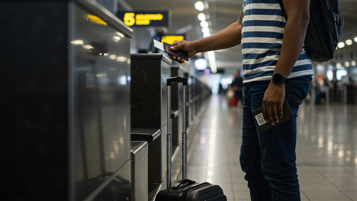O homem só teve a viagem liberada após apresentar o passaporte - Imagem gerada por IA