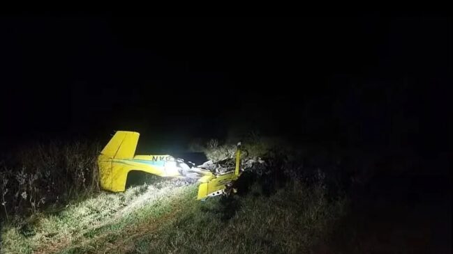 Aeronave caiu na área da Fazenda Barra Mansa, local onde ocorreram as gravações da novela Pantanal