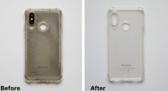 Aprenda a limpar a sua capinha transparente de uma vez