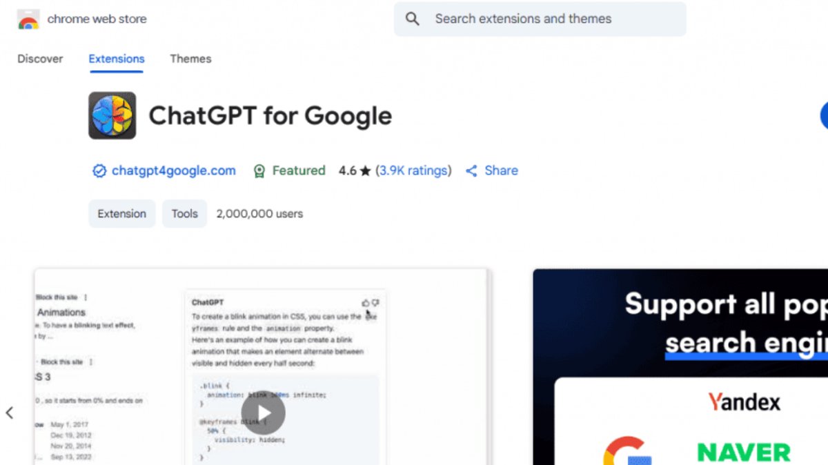 A extensão gratuita ChatGPT for Google integra o ChatGPT aos resultados de pesquisa do Google. Ela exibe respostas da inteligência artificial ao lado dos links normais, ajudando a encontrar informações de forma mais rápida e direta. É uma ferramenta útil para estudantes e profissionais que precisam de agilidade e praticidade nas pesquisas online.