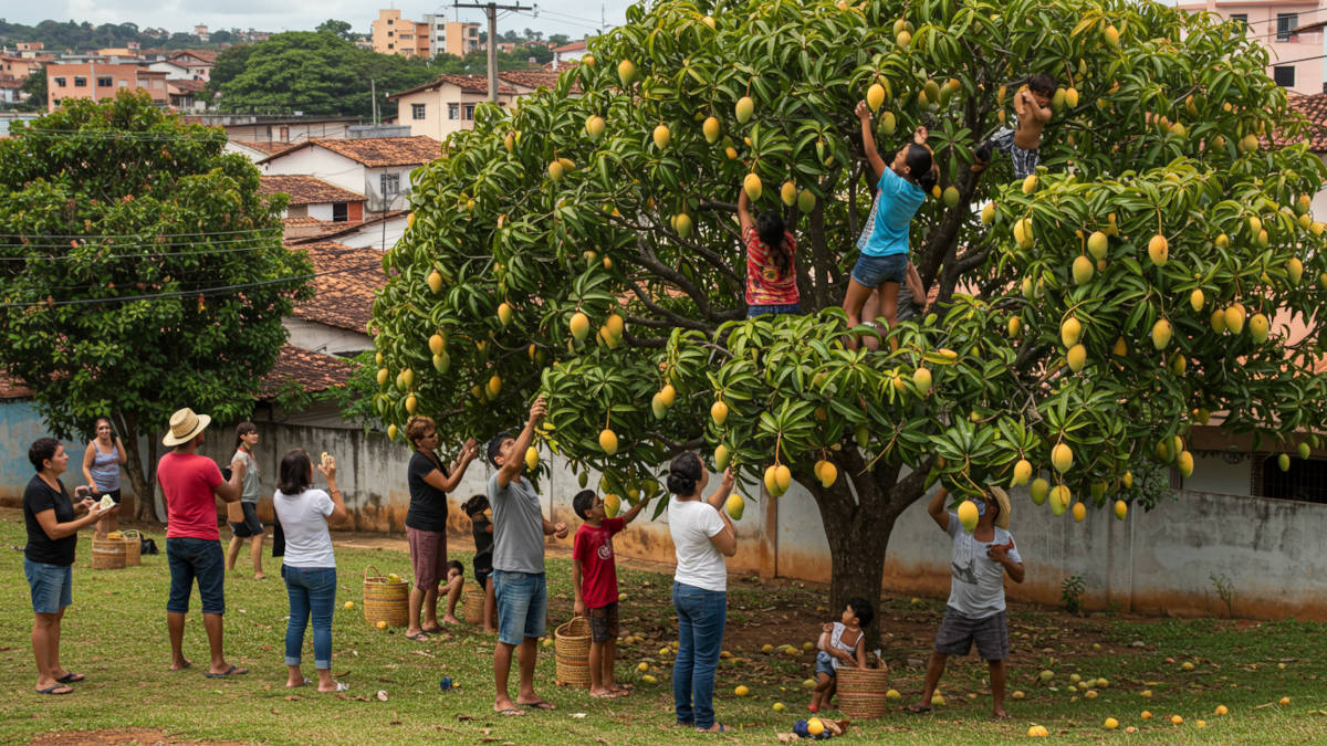 Avenida das Mangueiras possui árvores da fruta em toda a extensão