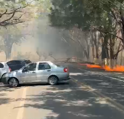 Segundo a Prefeitura de Iperó, as chamas se espalharam pela área próxima à estrada e chegaram a ameaçar residências e propriedades rurais