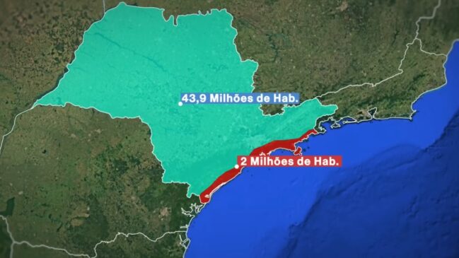 A geografia de São Paulo fez a população se concentrar no interior, enquanto a maioria dos estados brasileiros vive na costa