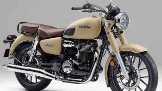 Em relação à motorização, a GB350 C 2026 segue equipada com o motor monocilíndrico de 348 cilindradas