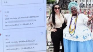 O valor da foto com a baiana era de apenas R$20, mas a turista se confundiu duas vezes ao transferir o dinheiro