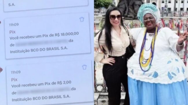 O valor da foto com a baiana era de apenas R$20, mas a turista se confundiu duas vezes ao transferir o dinheiro