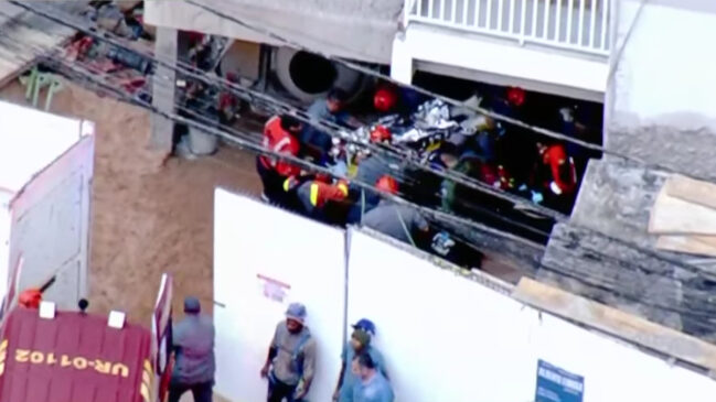 Segundo o Corpo de Bombeiros, o edifício fica localizado na rua Taberoé, na zona leste de São Paulo