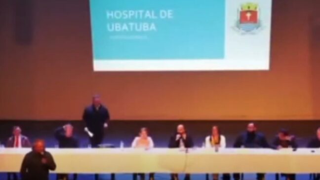 Momento em que vereador Rogerio Frediani pede para mulher 'calar a boca' em audiência