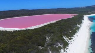 Fenômeno acontece pelo alto volume de sal presente no lago