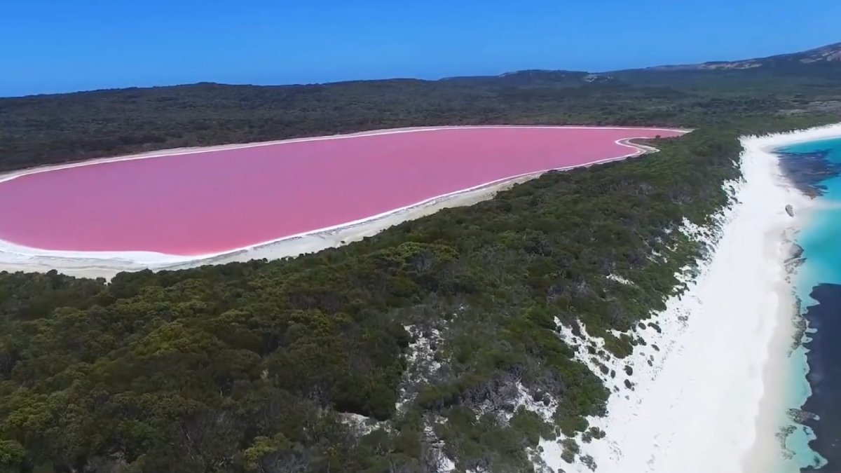 Fenômeno acontece pelo alto volume de sal presente no lago