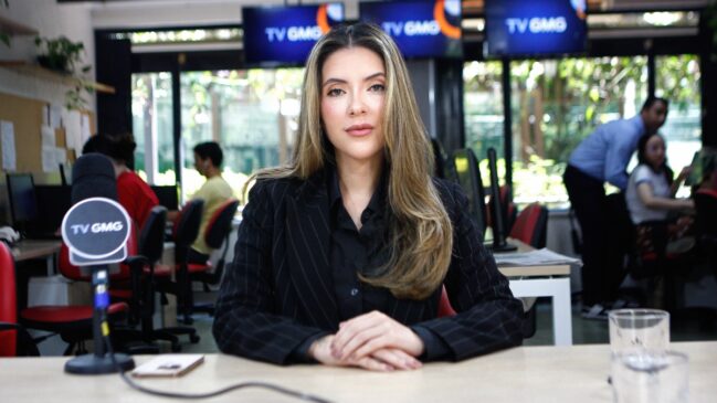 Micarla participou do programa 'Direto da Gazeta' na TV GMG, em Moema, na zona sul da capital paulista