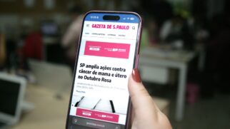 Gazeta personalizou a logomarca do site oficial na cor-de-rosa, em apoio às ações de saúde do Outubro Rosa, promovidas pelo governo estadual