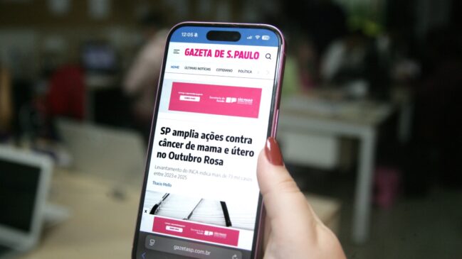 Gazeta personalizou a logomarca do site oficial na cor-de-rosa, em apoio às ações de saúde do Outubro Rosa, promovidas pelo governo estadual