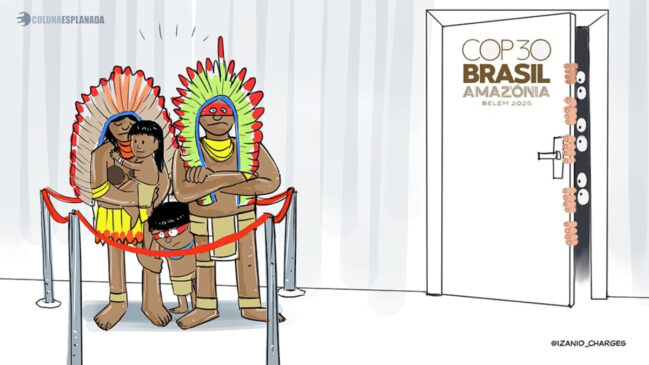 Indígenas de variadas etnias de todo o Brasil, que viajaram em alguns casos mais de 2 mil km para participar da COP30 em Belém, são escanteados até no espaço destinado a eles no evento