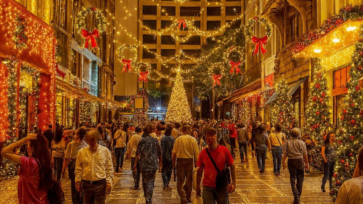 Imagem gráfica de como ficará o centro no Natal, segundo a prefeitura